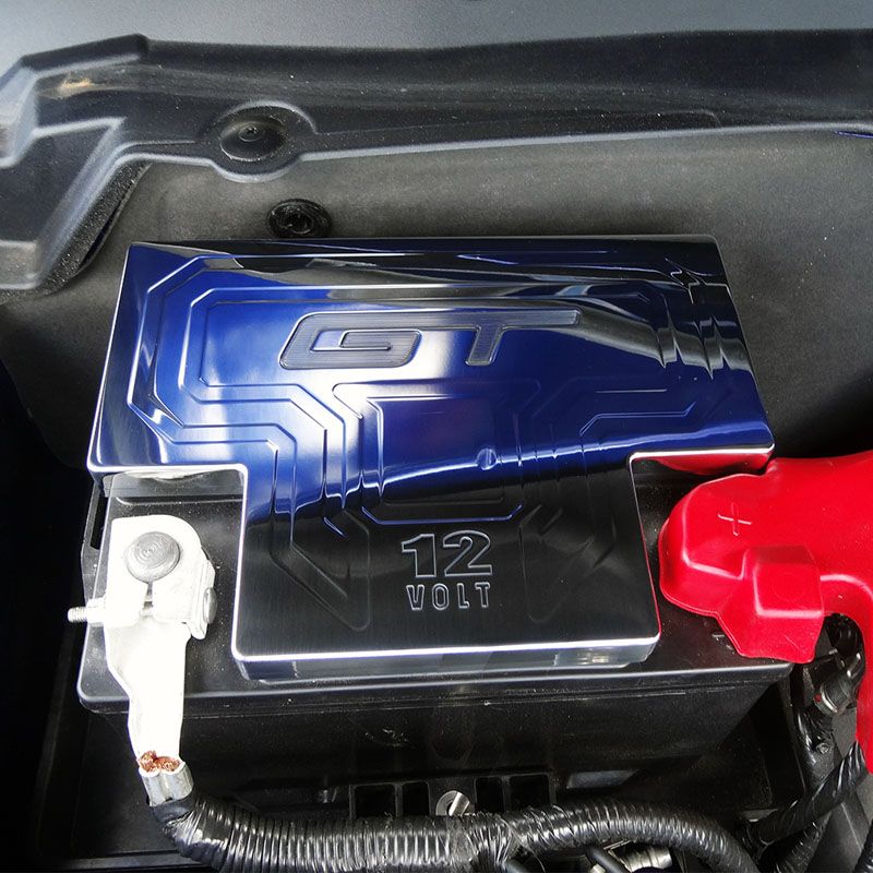 UPR MUSTANG 5.0L BILLET FACTORY BATTERY COVER WITH GT LOGO